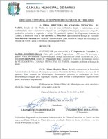 EDITAL DE CONVOCACÃO DO PRIMEIRO SUPLENTE DE VEREADOR
